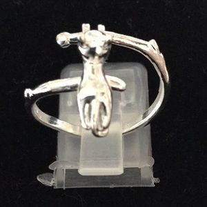 Sterling silver cat ring size 7